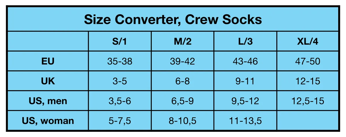 ReflexWear® Diabetes and Therapeutic Socks (Thin) size converter